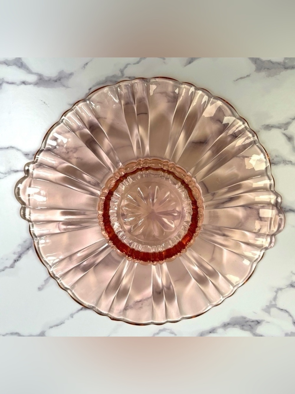Vintage 1930’s Pink Depression Round Glass Bowl/Dish